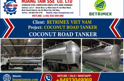 Hoàng Tâm - Lắp đặt COCONUT ROAD TANKER cho dự án COCONUT ROAD TANKER của đối tác BETRIMEX VIET NAM 04/2021