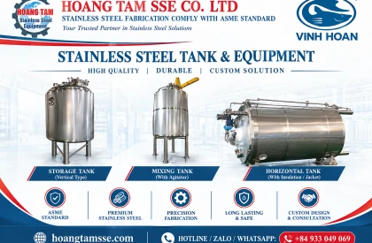 Installation of ASEPTIC TANK 2000L, CENTRIFUGAL HOT WATER TANK 6000L & DEODORIZATION AND DE-COLOR TANK 8000L for the SOLVENT TANKS SYSTEM-DONG THAP Project of Partner Vinh Hoan Collagen 03/2020